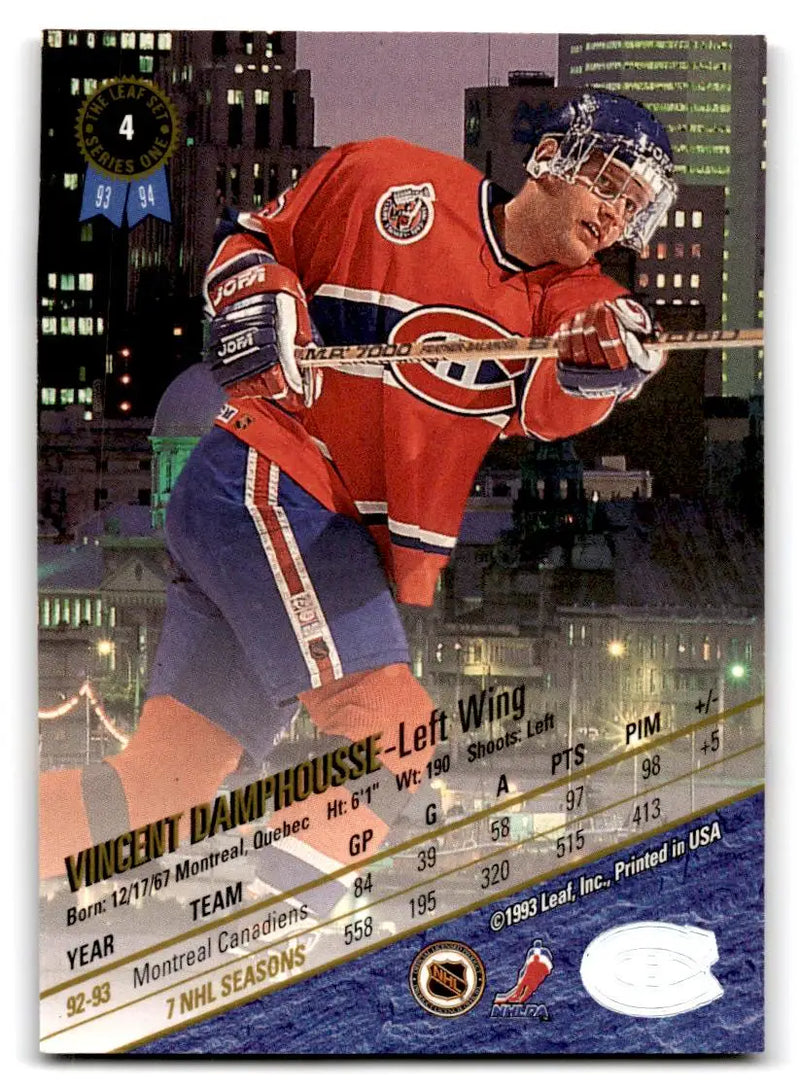 1993-94 Leaf #4 Vincent Damphousse - Hockey Card Single
