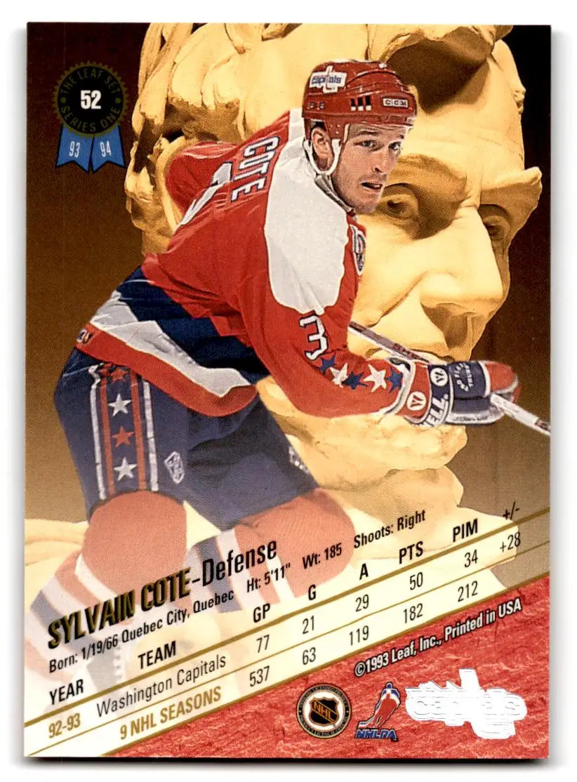 1993-94 Leaf #52 Sylvain Cote - Hockey Card Single