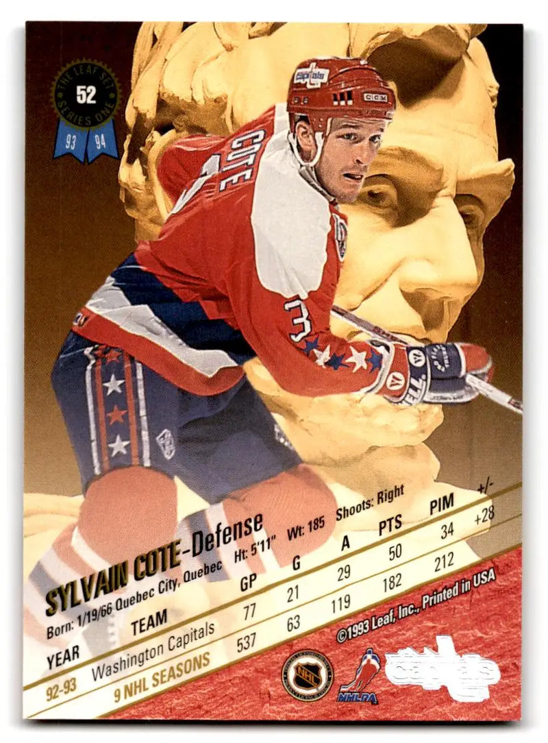 1993-94 Leaf #52 Sylvain Cote - Hockey Card Single