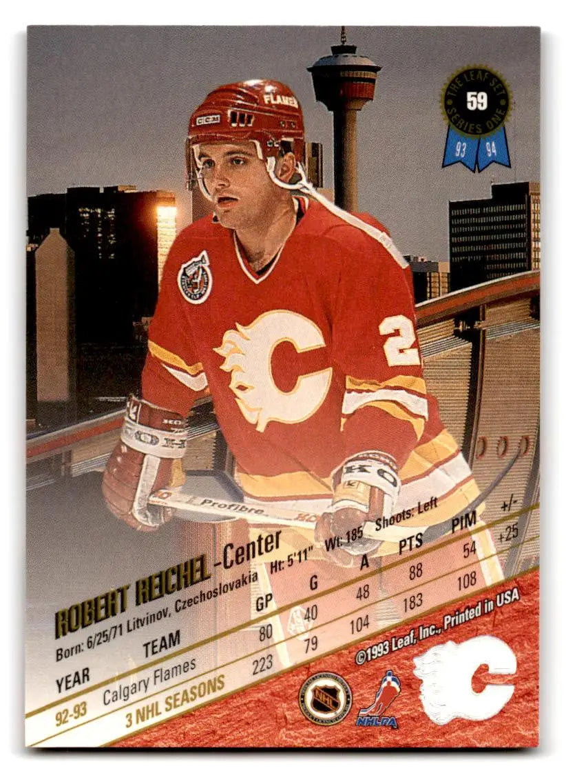 1993-94 Leaf #59 Robert Reichel Calgary Flames hockey card for collectors