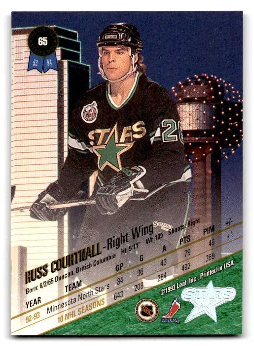 1993-94 Leaf #65 Russ Courtnall hockey card for trading card collectors