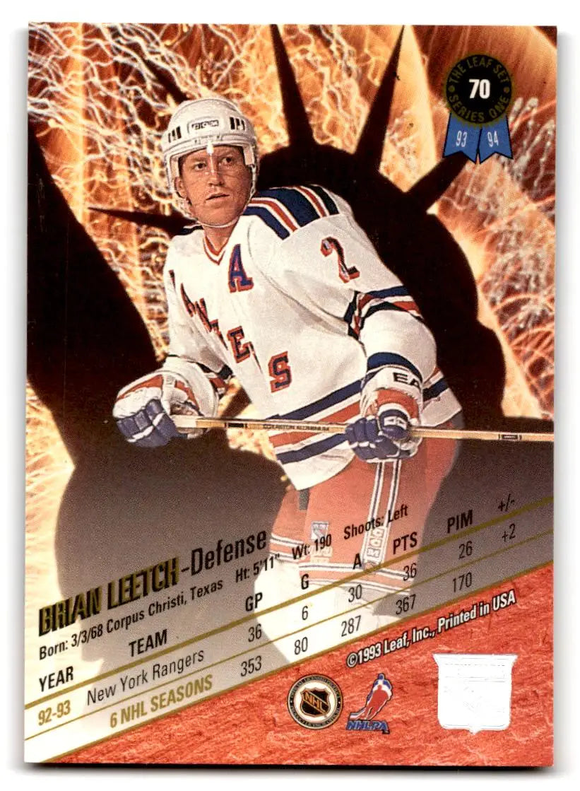 1993-94 Leaf #70 Brian Leetch - Hockey Card Single