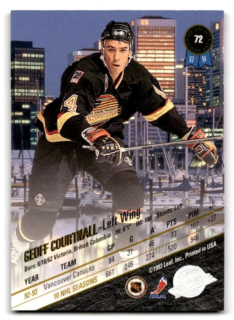 Geoff Courtnall trading card from the 1993-94 Leaf #72 series