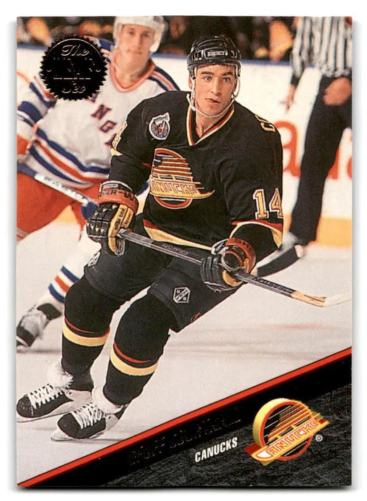 Hockey trading card featuring Geoff Courtnall from 1993-94 Leaf series