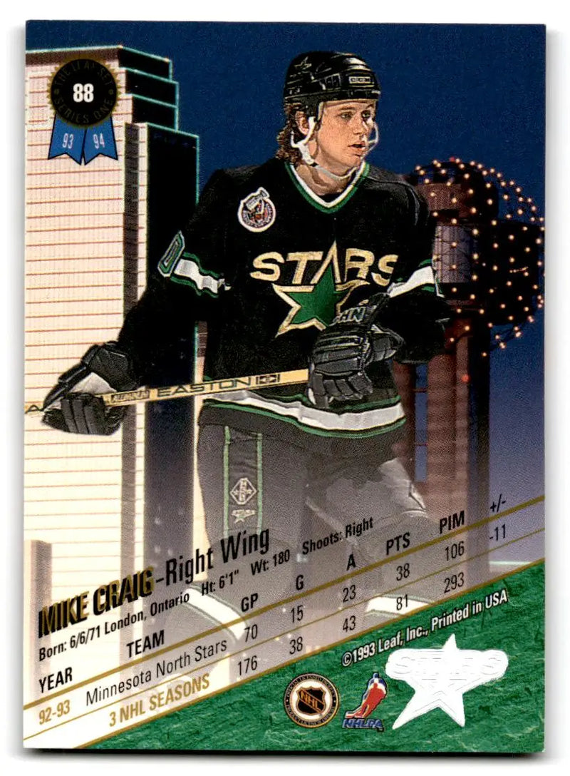 1993-94 Leaf #88 Mike Craig - Hockey Card Single