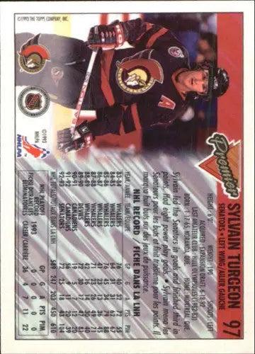 1993-94 OPC Premier #97 Sylvain Turgeon NM-MT Senators - Hockey Card Single