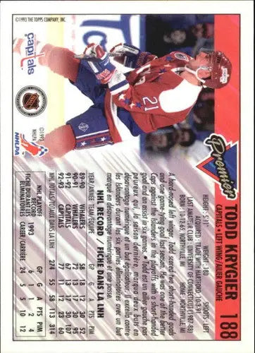 Original gloss Todd Krygier hockey card from 1993-94 OPC Premier Gold Capitals