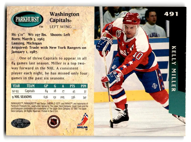 1993-94 Parkhurst #491 Kelly Miller - Hockey Card Single