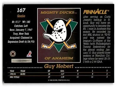 1993-94 Pinnacle #167 Guy Hebert - Hockey Card Single