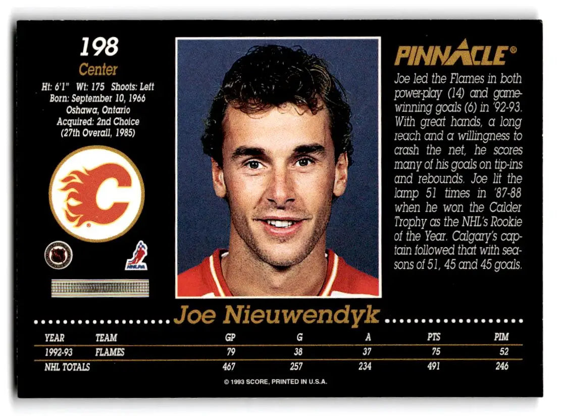 1993-94 Pinnacle #198 Joe Nieuwendyk - Hockey Card Single