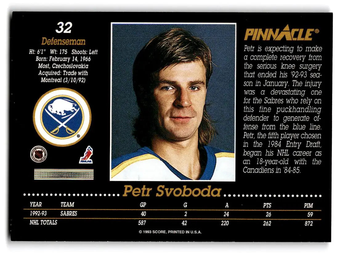 1993-94 Pinnacle #32 Petr Svoboda - Hockey Card Single