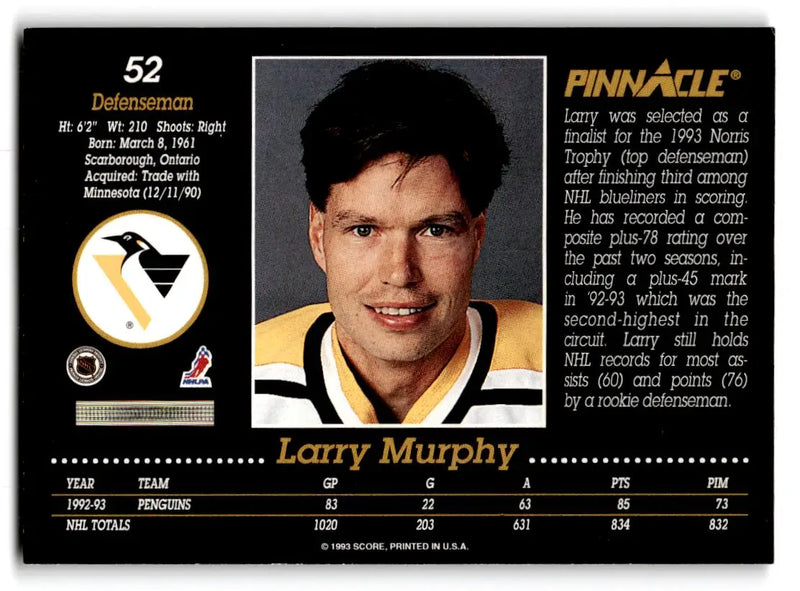 1993-94 Pinnacle #52 Larry Murphy - Hockey Card Single