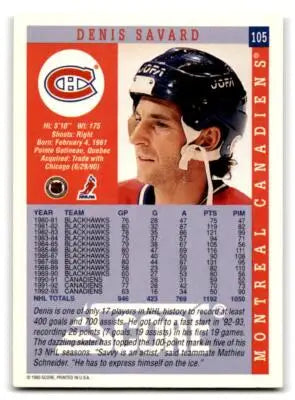 1993-94 Score #105 Denis Savard - Hockey Card Single