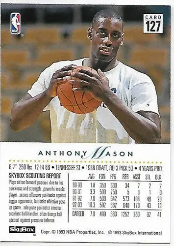 1993-94 SkyBox #127 Anthony Mason NM Near Mint Knicks - Basketball Card Single