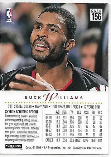 Original gloss Buck Williams basketball card from 1993-94 SkyBox Simply Sandoval collection