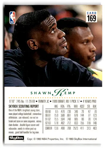 1993-94 SkyBox #169 Shawn Kemp NM Near Mint ID:82496 - Basketball Card Single