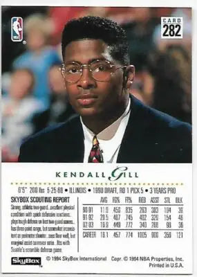 1993-94 SkyBox #282 Kendall Gill NM Near Mint - Basketball Card Single