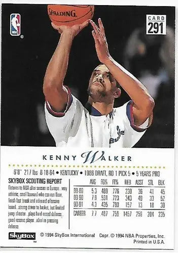 1993-94 SkyBox #291 Kenny Walker NM Near Mint Bullets - Basketball Card Single