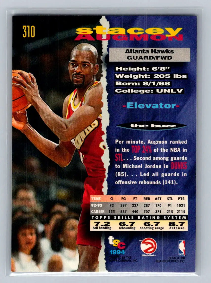 1993-94 Stadium Club #310 Stacey Augmon Atlanta Hawks - Basketball Card Single