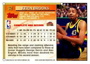 1993-94 Topps #32 Kevin Brooks Gold - Basketball Card Single