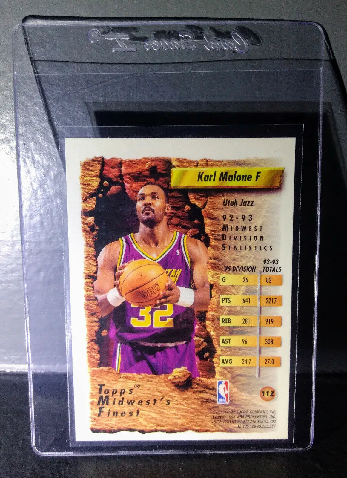1993-94 Topps Finest Karl Malone #112 Midwest’s Finest Basketball Card