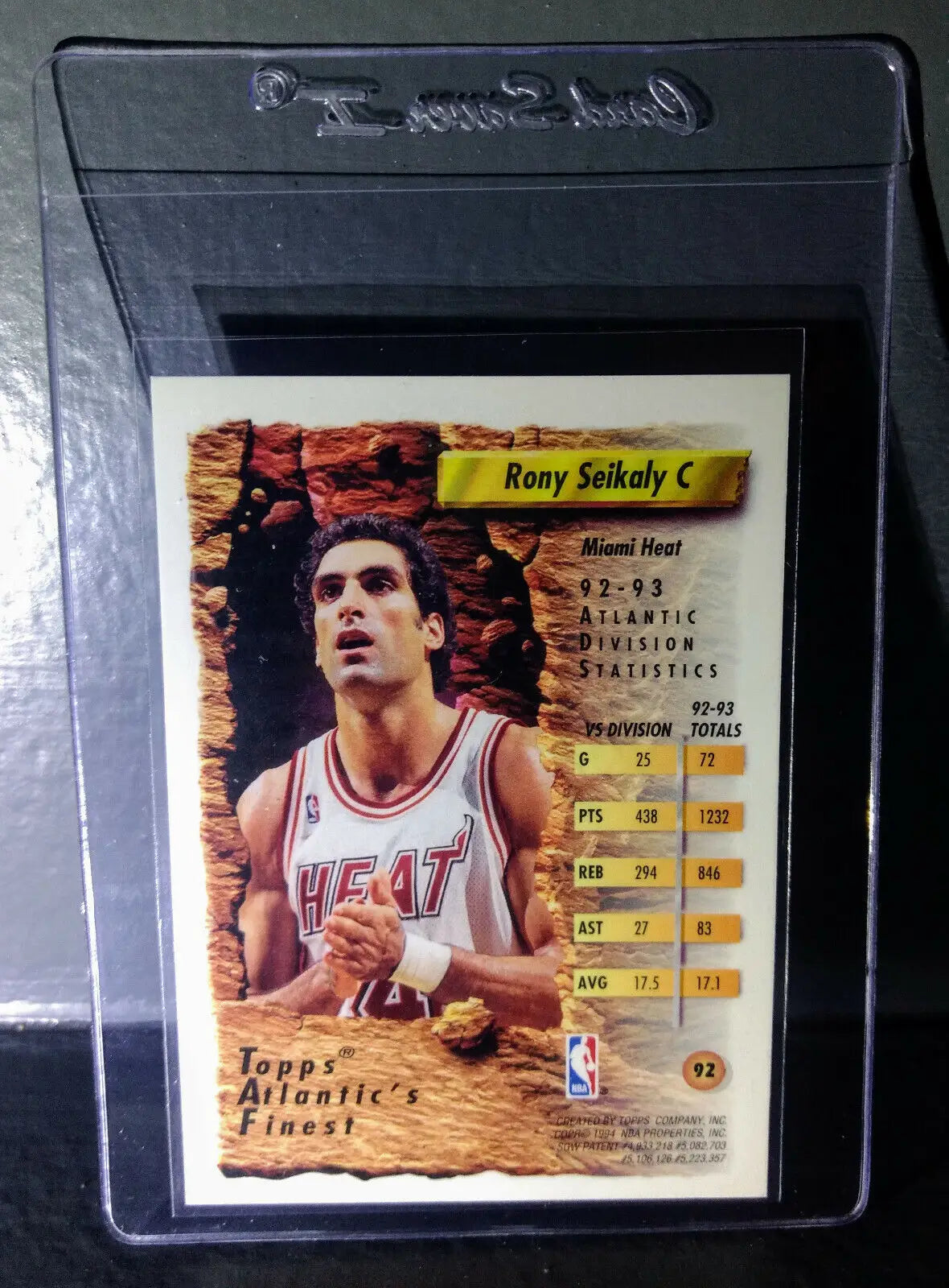1993-94 Topps Finest Rony Seikaly #92 Atlantic’s Finest Basketball Card