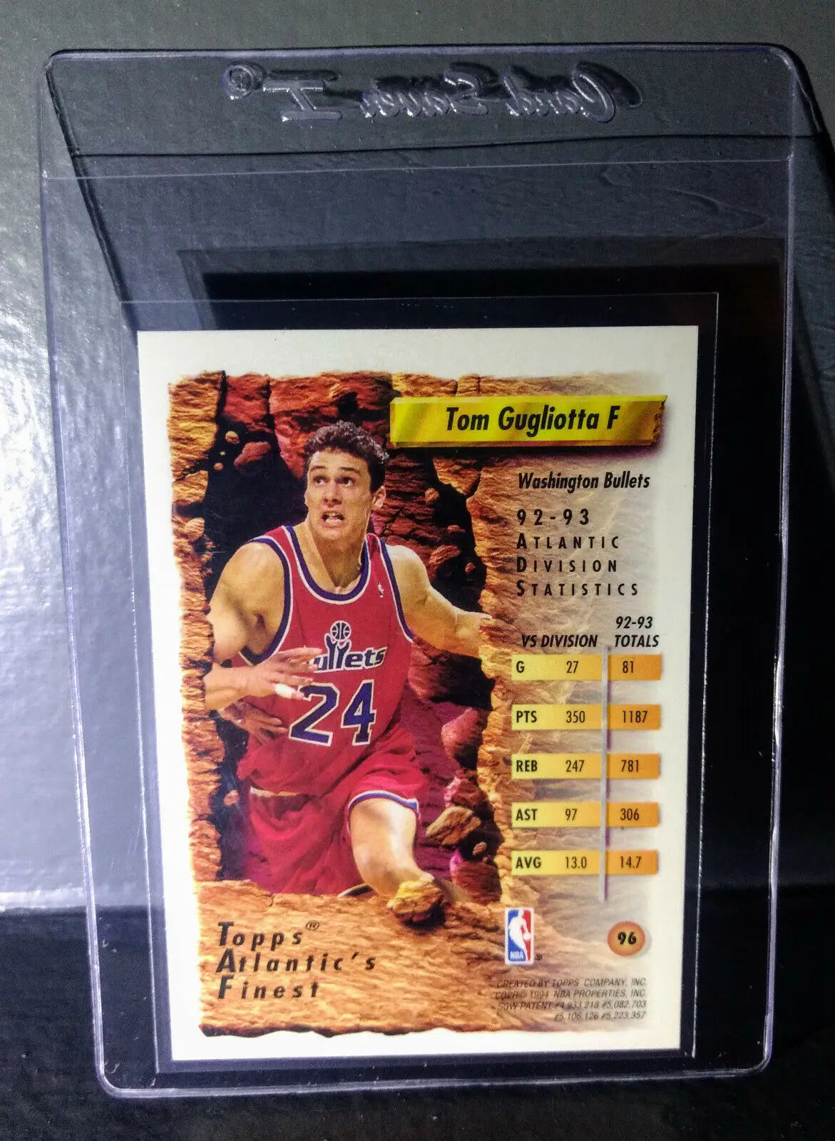 1993-94 Topps Finest Tom Gugliotta #96 Atlantic’s Finest Basketball Card - Basketball Card Single