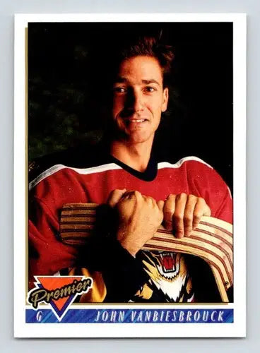 Original gloss 1993-94 Topps Premier John Vanbiesbrouck hockey card Panthers