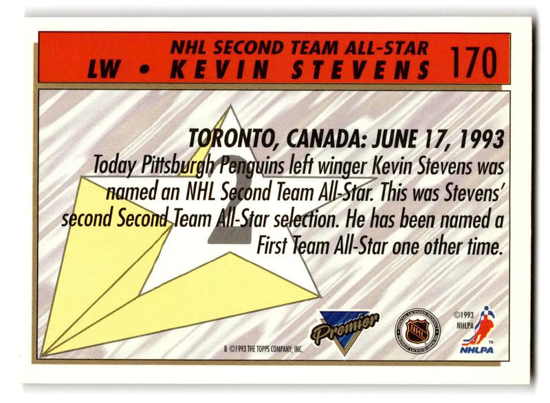 1993-94 Topps Premier #170 Kevin Stevens - Hockey Card Single
