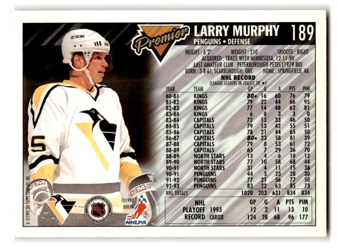 1993-94 Topps Premier #189 Larry Murphy - Hockey Card Single