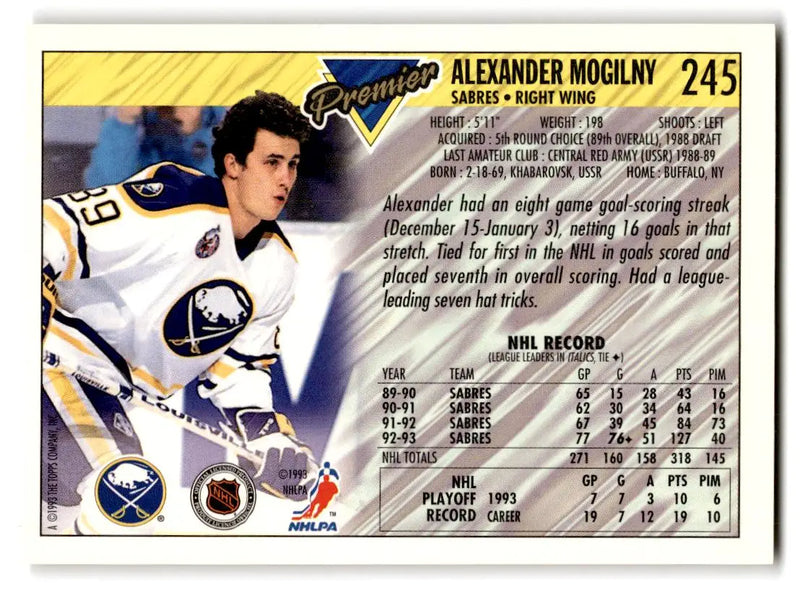 1993-94 Topps Premier #245 Alexander Mogilny - Hockey Card Single