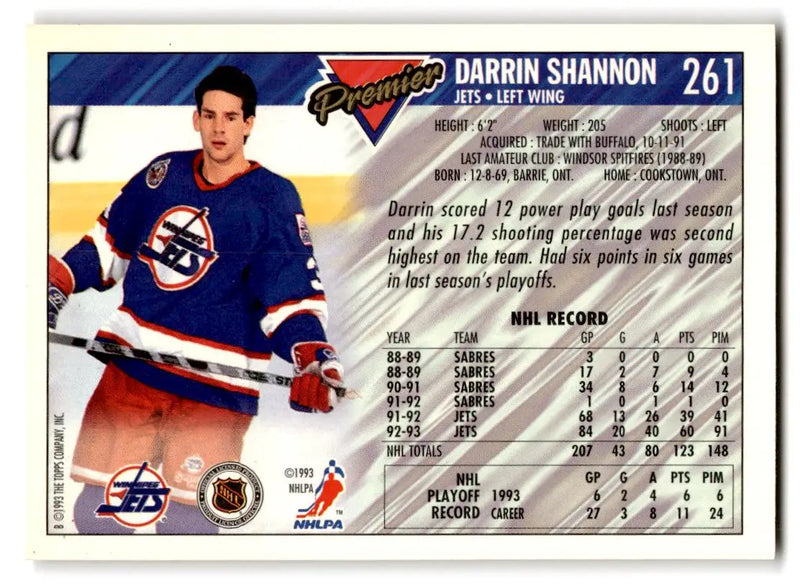 1993-94 Topps Premier #261 Darrin Shannon - Hockey Card Single