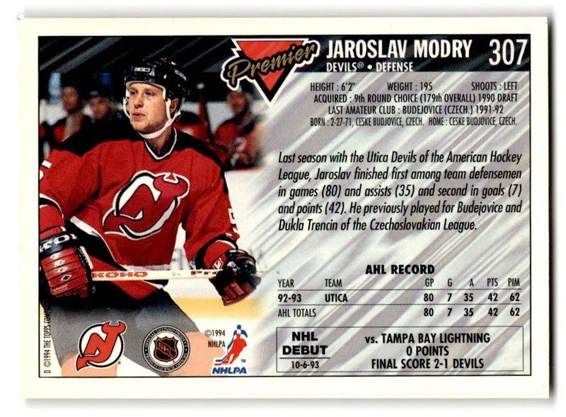 1993-94 Topps Premier #307 Jaroslav Modry Gold - Hockey Card Single
