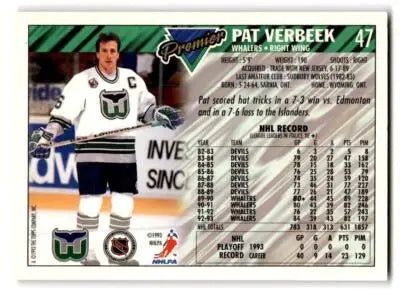 1993-94 Topps Premier #47 Pat Verbeek - Hockey Card Single