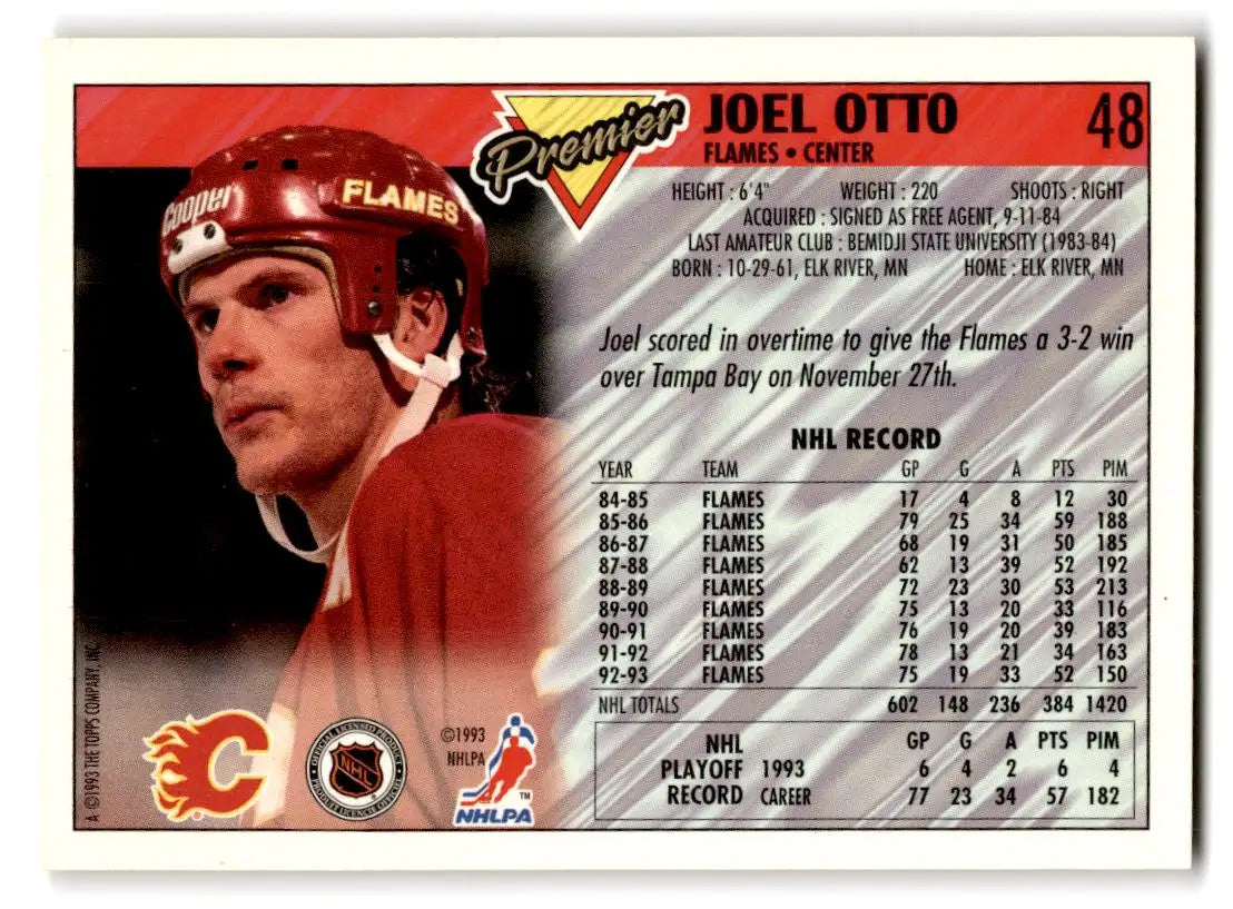 1993-94 Topps Premier #48 Joel Otto - Hockey Card Single