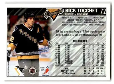1993-94 Topps Premier #72 Rick Tocchet - Hockey Card Single