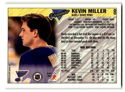 1993-94 Topps Premier #8 Kevin Miller - Hockey Card Single