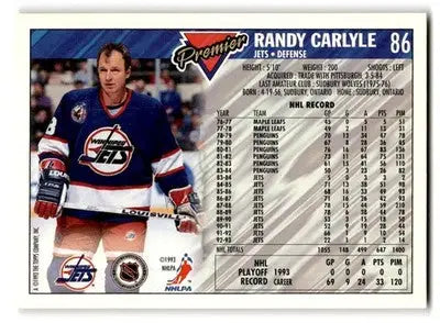 1993-94 Topps Premier #86 Randy Carlyle - Hockey Card Single