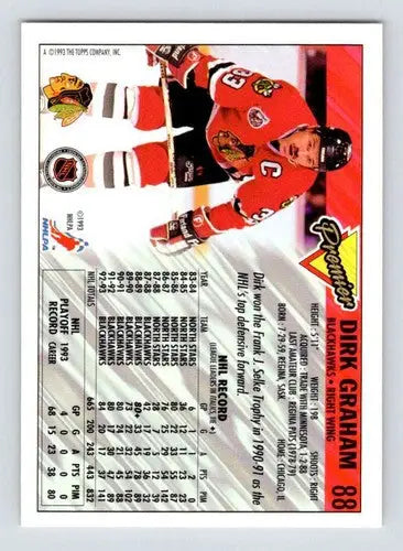 1993-94 Topps Premier #88 Dirk Graham NM-MT Blackhawks - Hockey Card Single
