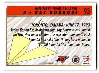 1993-94 Topps Premier #93 Ray Bourque - Hockey Card Single