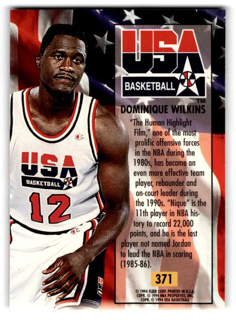 1993-94 Ultra #371 Dominique Wilkins - Basketball Card Single