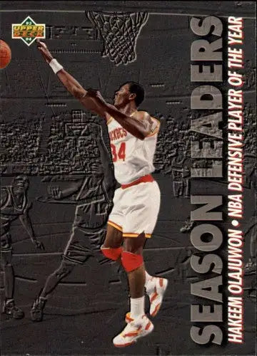 Original gloss Hakeem Olajuwon basketball card from 1993-94 Upper Deck Rockets