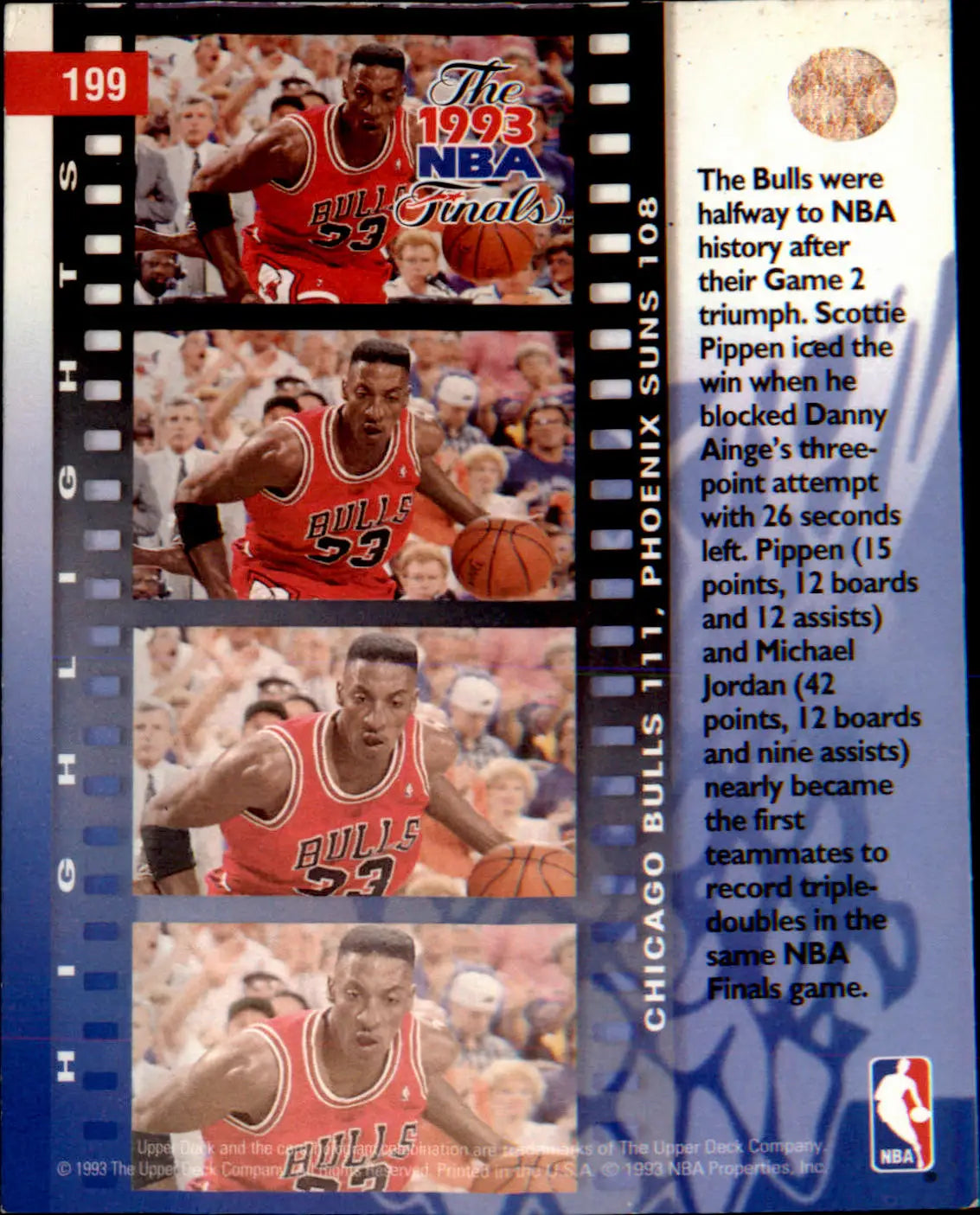 1993-94 Upper Deck #199 Scottie Pippen - Basketball Card Single