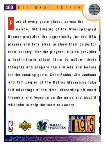 1993-94 Upper Deck #460 Sean Rooks/Jim Jackson/Tim Legler NM Near Mint Mavericks - Basketball Card Single