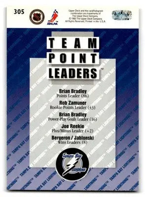 1993-94 Upper Deck Hockey Brian Bradley #305 Tampa Bay Lightning