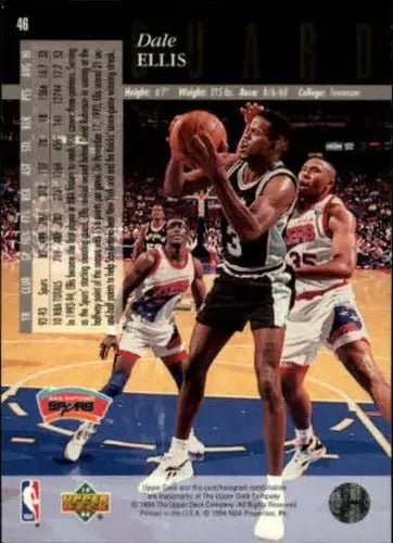 Basketball card featuring Dale Ellis from 1993-94 Upper Deck SE with original gloss