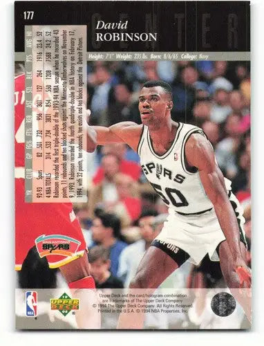 1993-94 Upper Deck Special Edition #177 David Robinson NM Near Mint Spu ID:82583 - Basketball Card Single