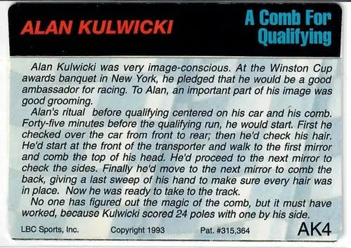 1993 Action Packed Alan Kulwicki #AK4 Alan Kulwicki NM-MT ID:74848 - Racing Card Single