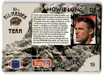 1993 Action Packed Football All-Madden Howie Long #19 Los Angeles Raiders - Football Card Single