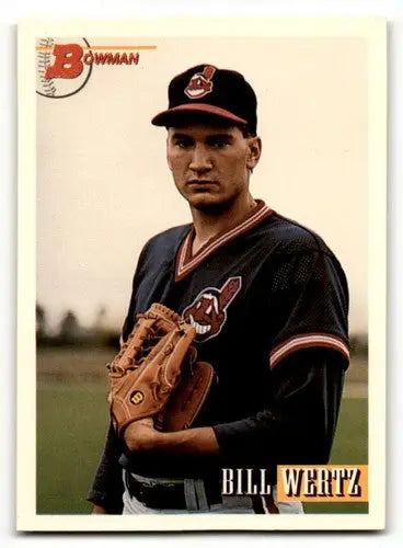 Original gloss 1993 Bowman Bill Wertz Indians baseball card Cleveland Indians memorabilia
